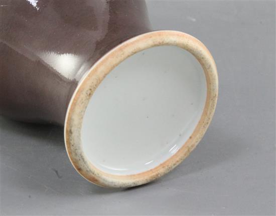 A Chinese mushroom glazed baluster vase, 18th century, height 20.5cm